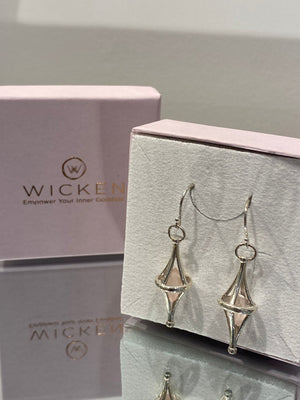 Wicken: Baby Lantern Earrings - Silver/Rose Quartz