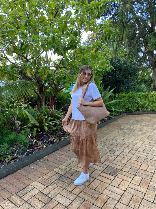 Grace Skirt - Cinnamon Spot print