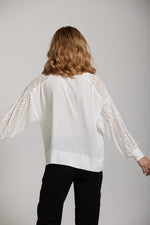 Lace Sleeve Top - White